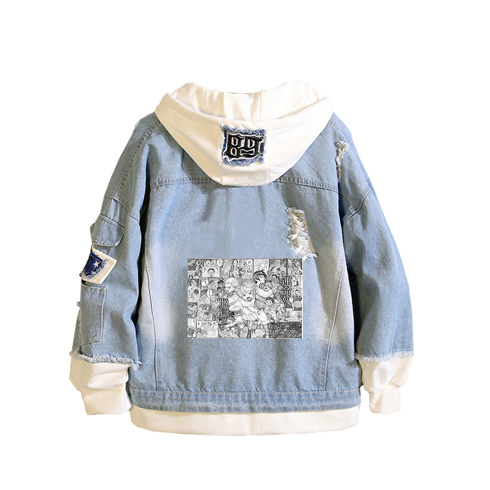 Embroidery Jacket Jeans - Джинсовые куртки в стиле аниме «Обещанный