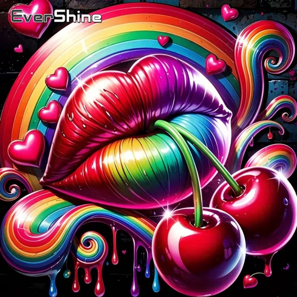 Embroidery Lips - Алмазная вышивка Evershine: портрет губ, DIY-картина