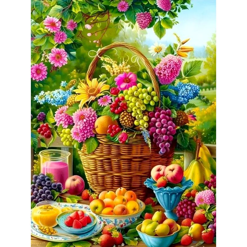 Embroidery Translate - Картина по номерам CHENISTORY «Цветочная корзина»,