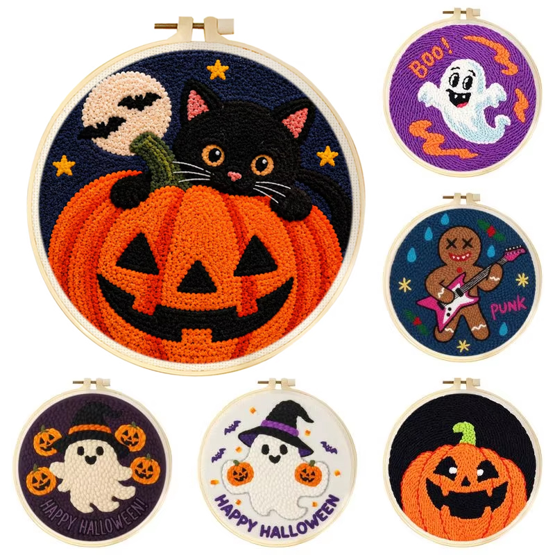 Embroidery Hoop Square - Набор для вышивки иглой для Хэллоуина: