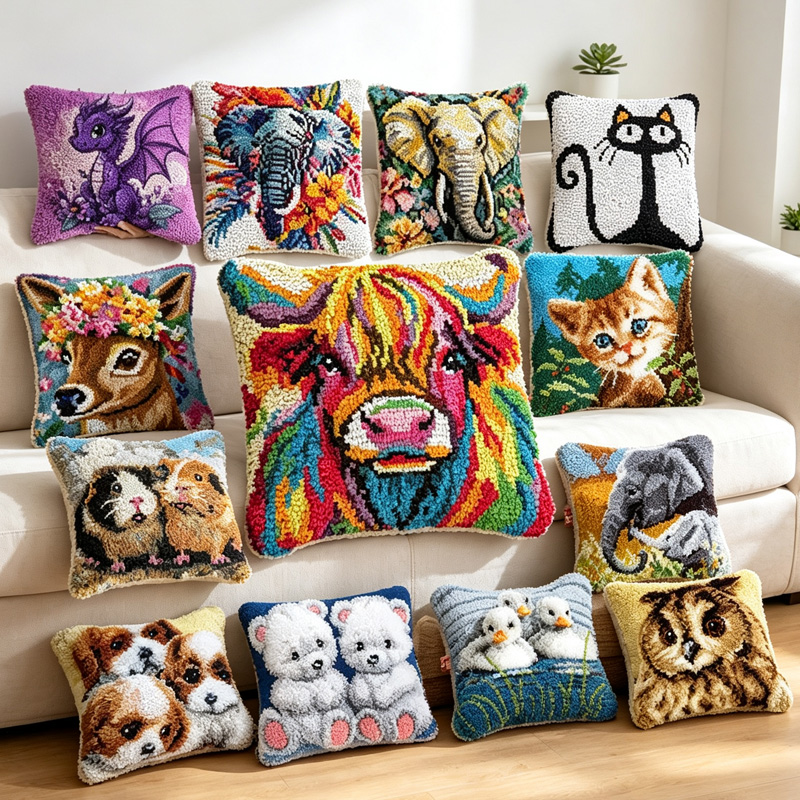 Embroidery Sheet - Набор для вышивания крючком: подушка-игрушка (собака,