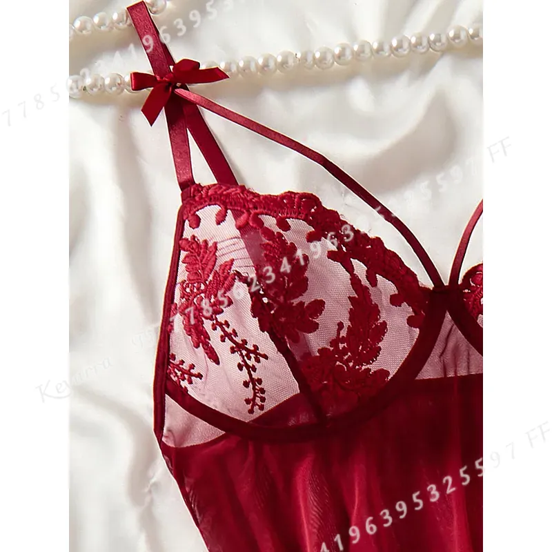 Винно-красная женская ночная с – обзор и цена Embroidery Red