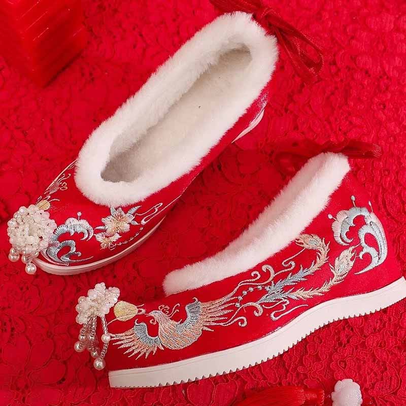 Зимняя обувь Hanfu, женская об – обзор и цена Embroidery Red