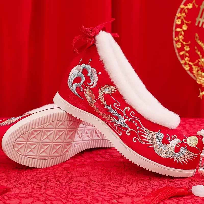 Зимняя обувь Hanfu, женская об – обзор и цена Embroidery Red