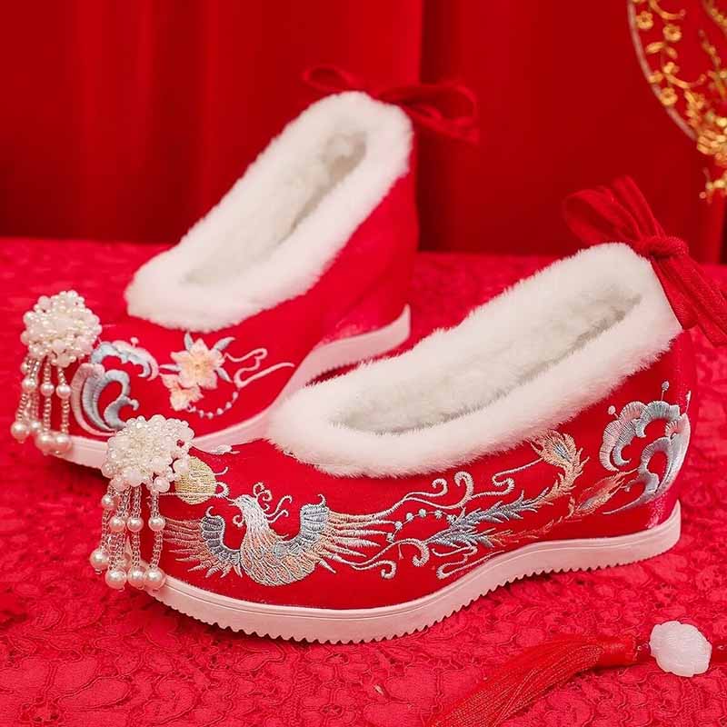 Зимняя обувь Hanfu, женская об – обзор и цена Embroidery Red