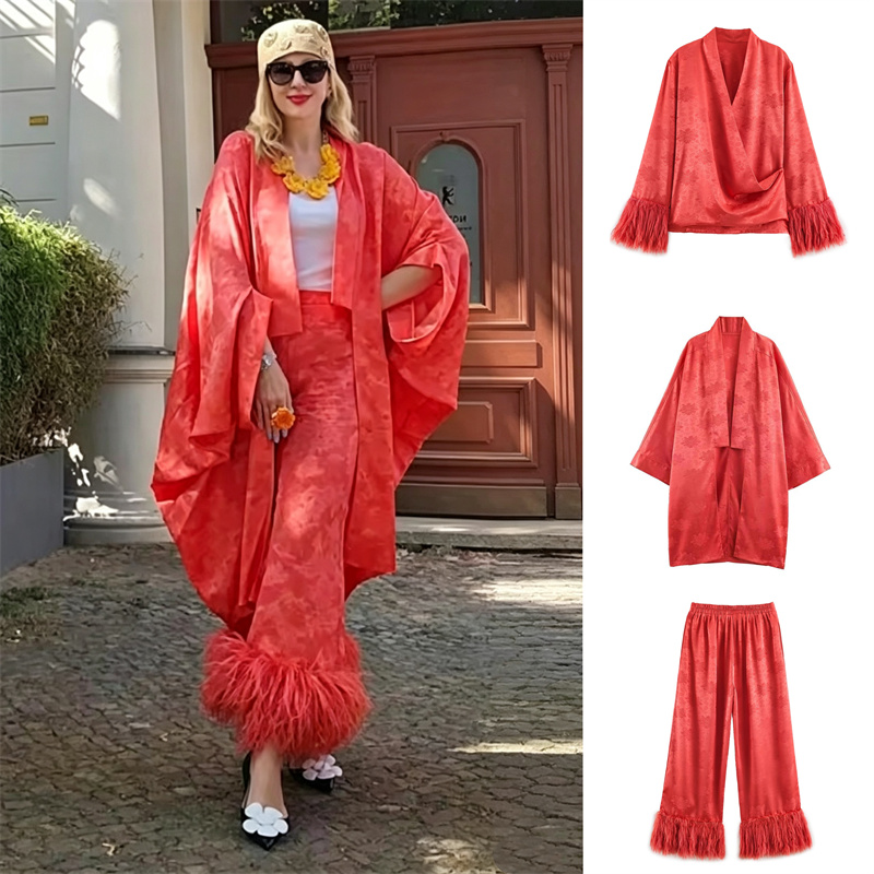 Весенний женский кимоно-халат  – обзор и цена Embroidery Red
