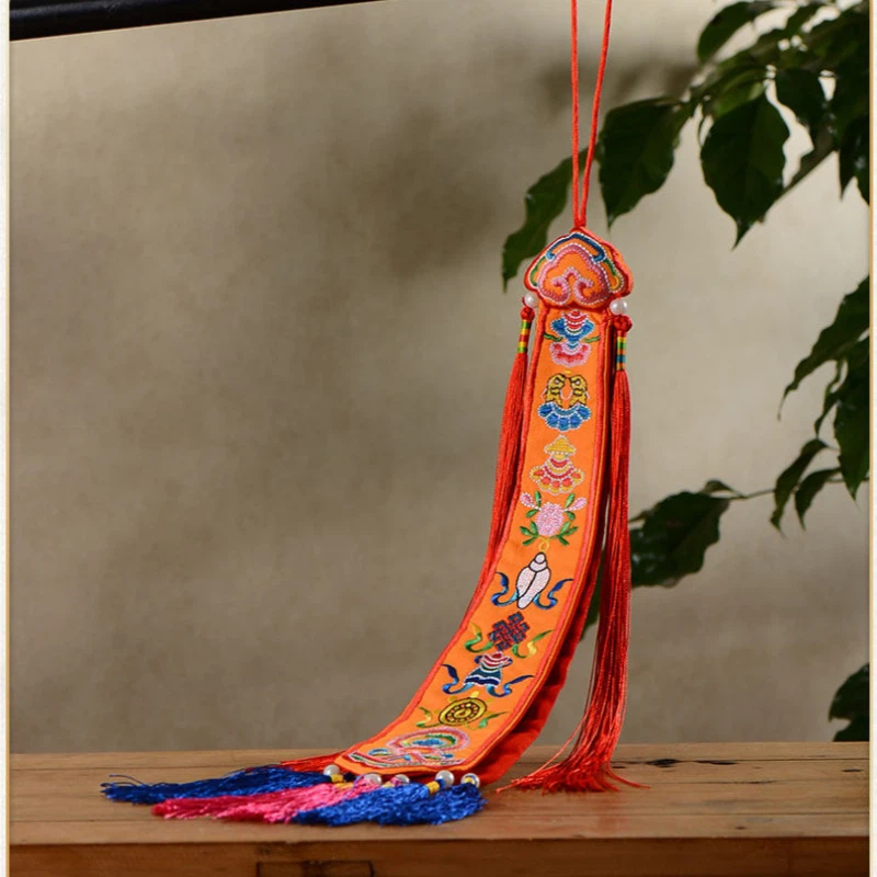 Тибетские флажки-ленты, Непал, – обзор и цена Embroidery Red