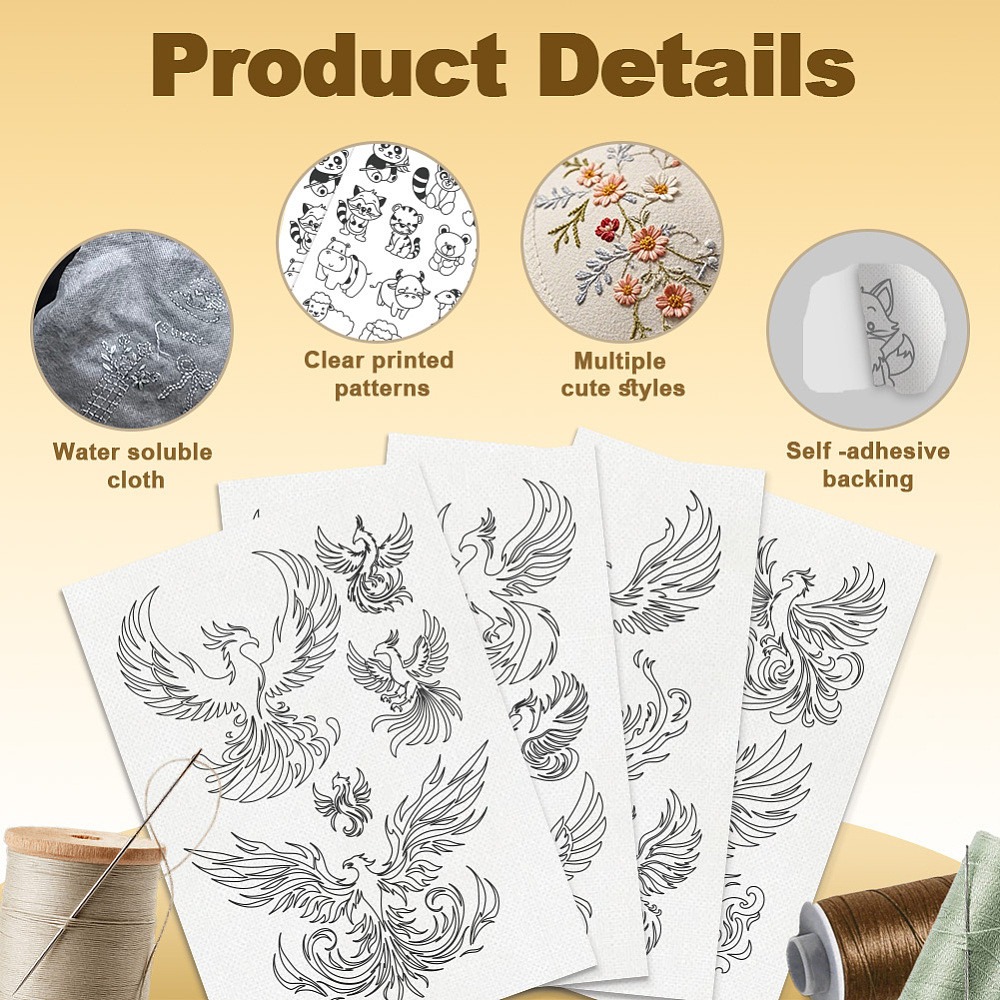 23 шт. водорастворимых стабили – обзор и цена Embroidery Sheet
