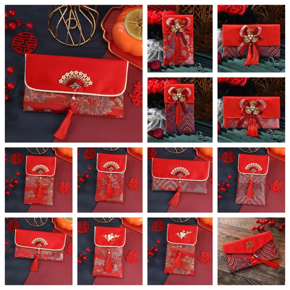 Новогодний красный конверт из  – обзор и цена Embroidery Red
